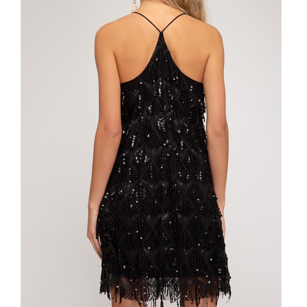 Sequined Fringe Dress - Picture 2 of 4